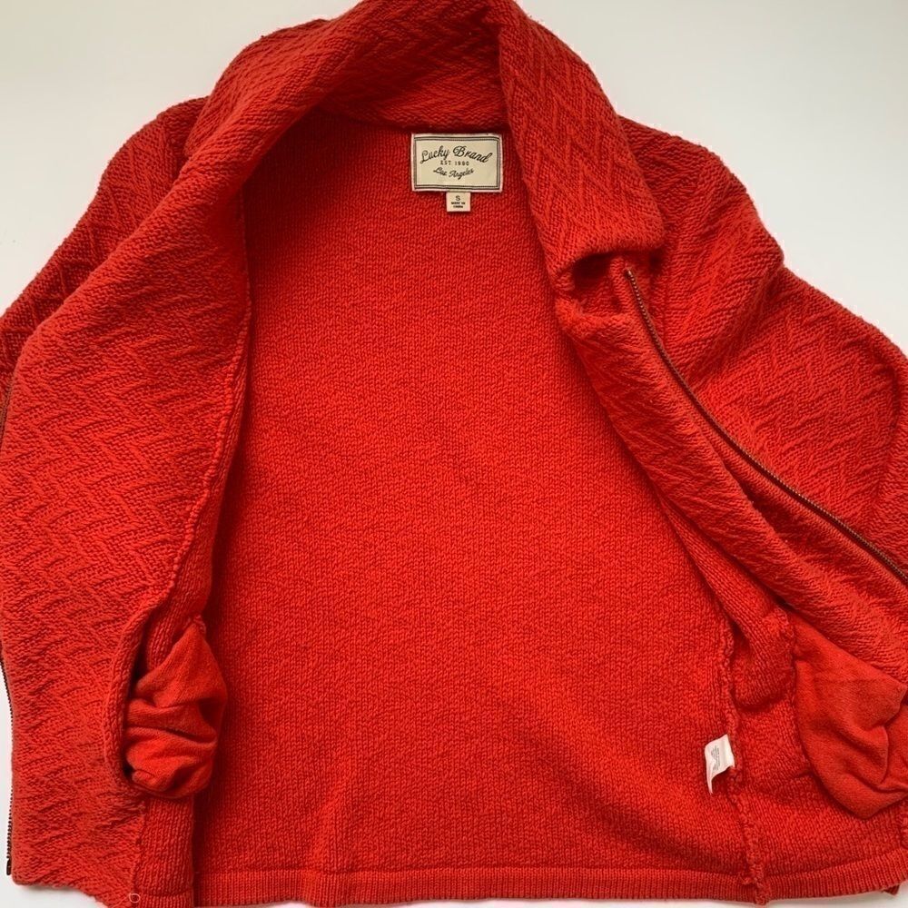 Lucky Brand Jaquard Moto Sweater Jacket - Picture 8 of 14